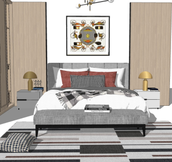 精品卧室模型家具模型 (29)